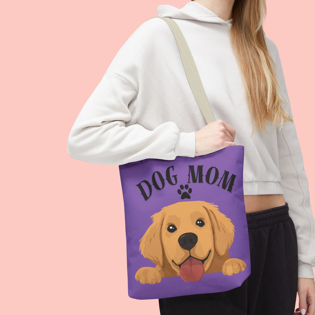 Dog Mom Tote Bag — Cute Golden Retriever Paw Print All-Over-Print Tote