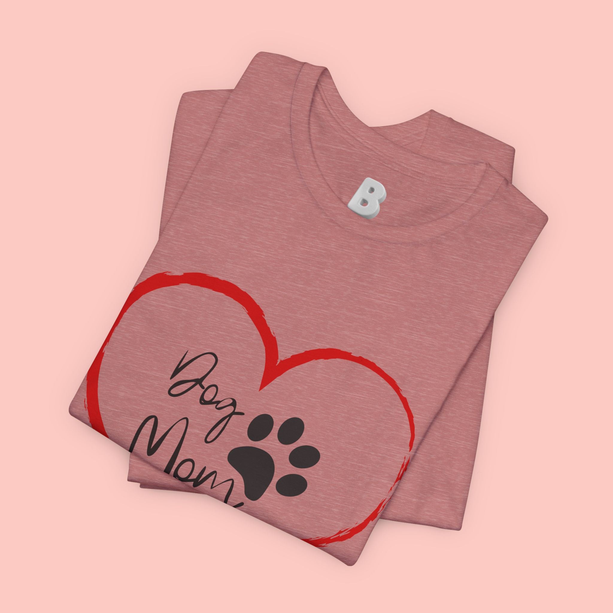 Dog Mom Heart Paw T‑Shirt