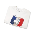 Crewneck Sweatshirt - "Love Your Dog Like Me" French Flag Puppy Graphic