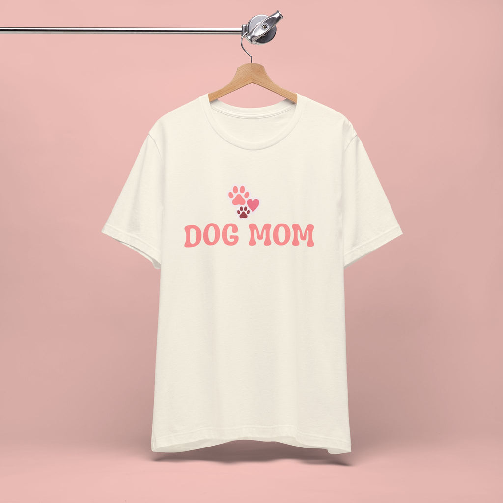 Dog Mom T-Shirt — Pink Paw Graphic Tee for Dog Lovers