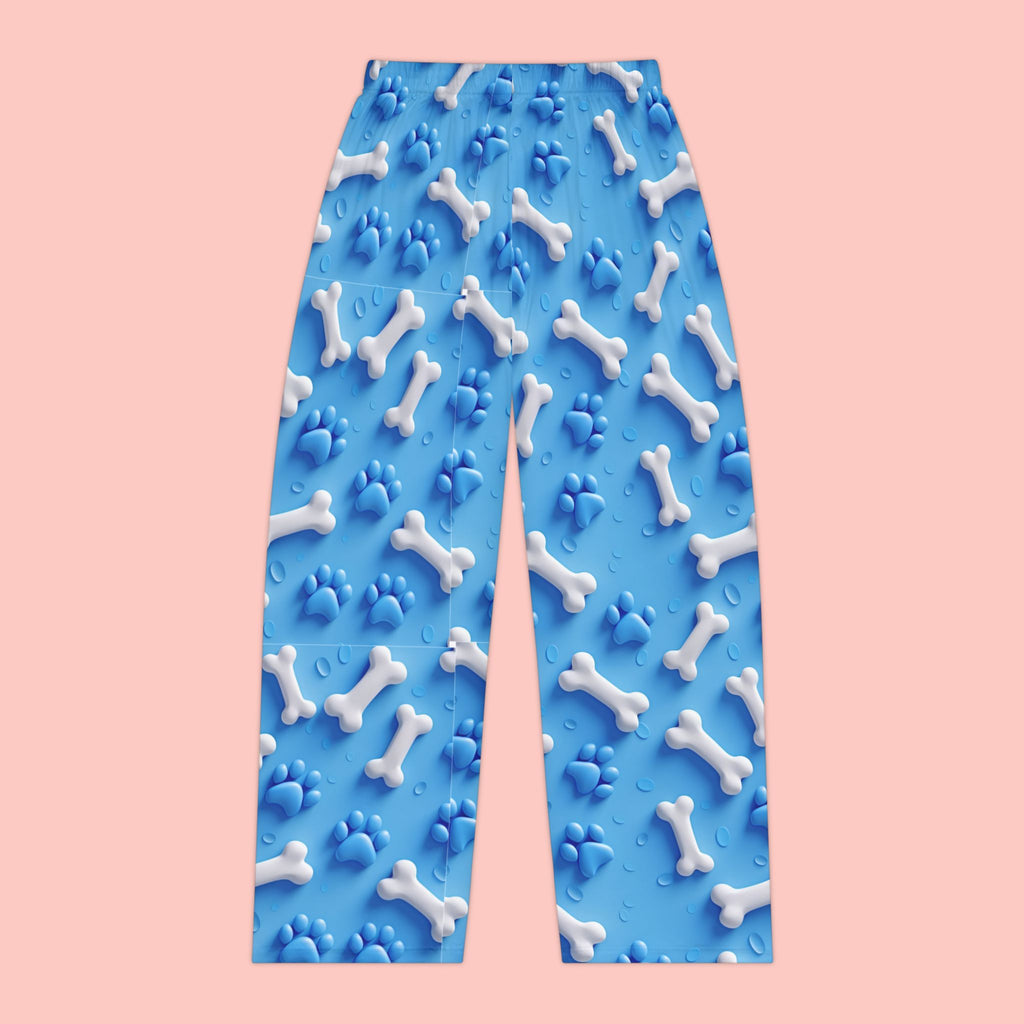 Women's Pajama Pants - Blue Dog Bones & Paw Print All-Over Print