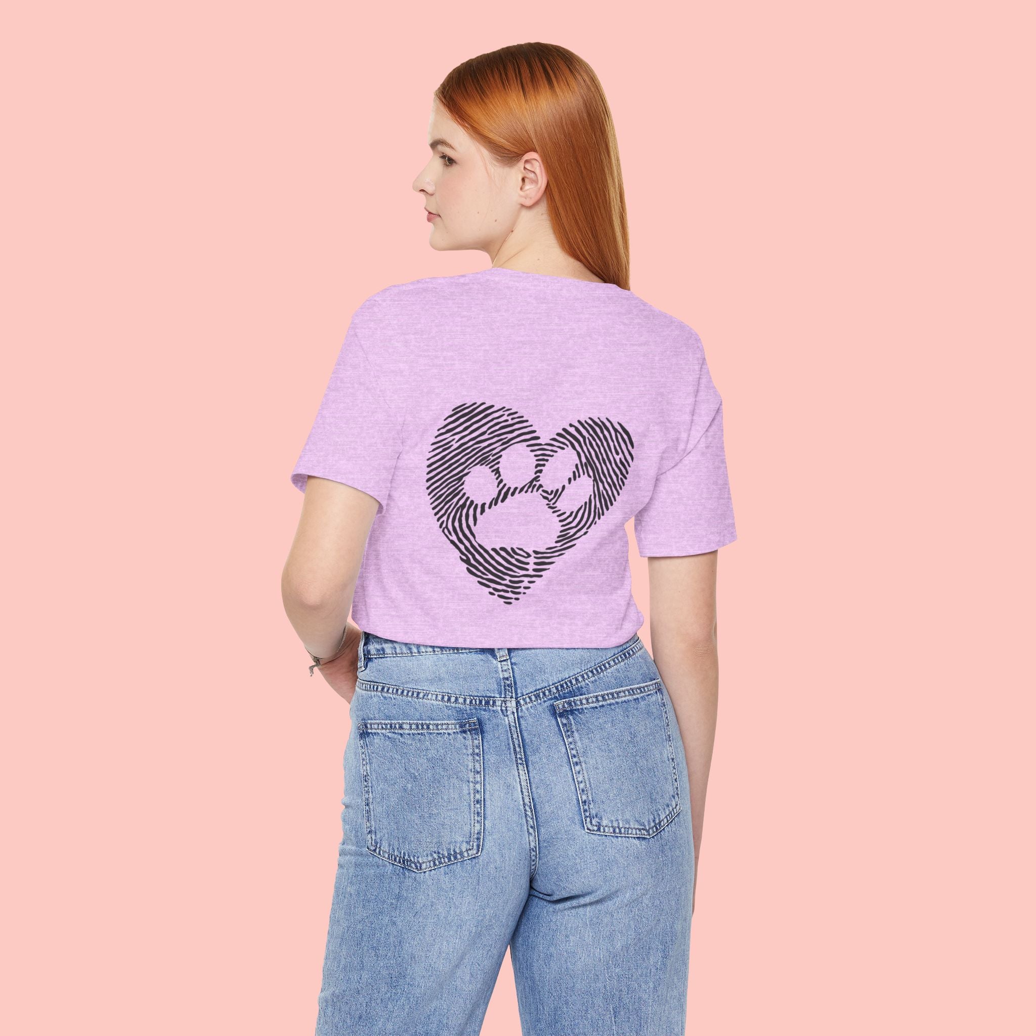 T-Shirt — Heart Pawprint Fingerprint Design (Pet Lover Gift)