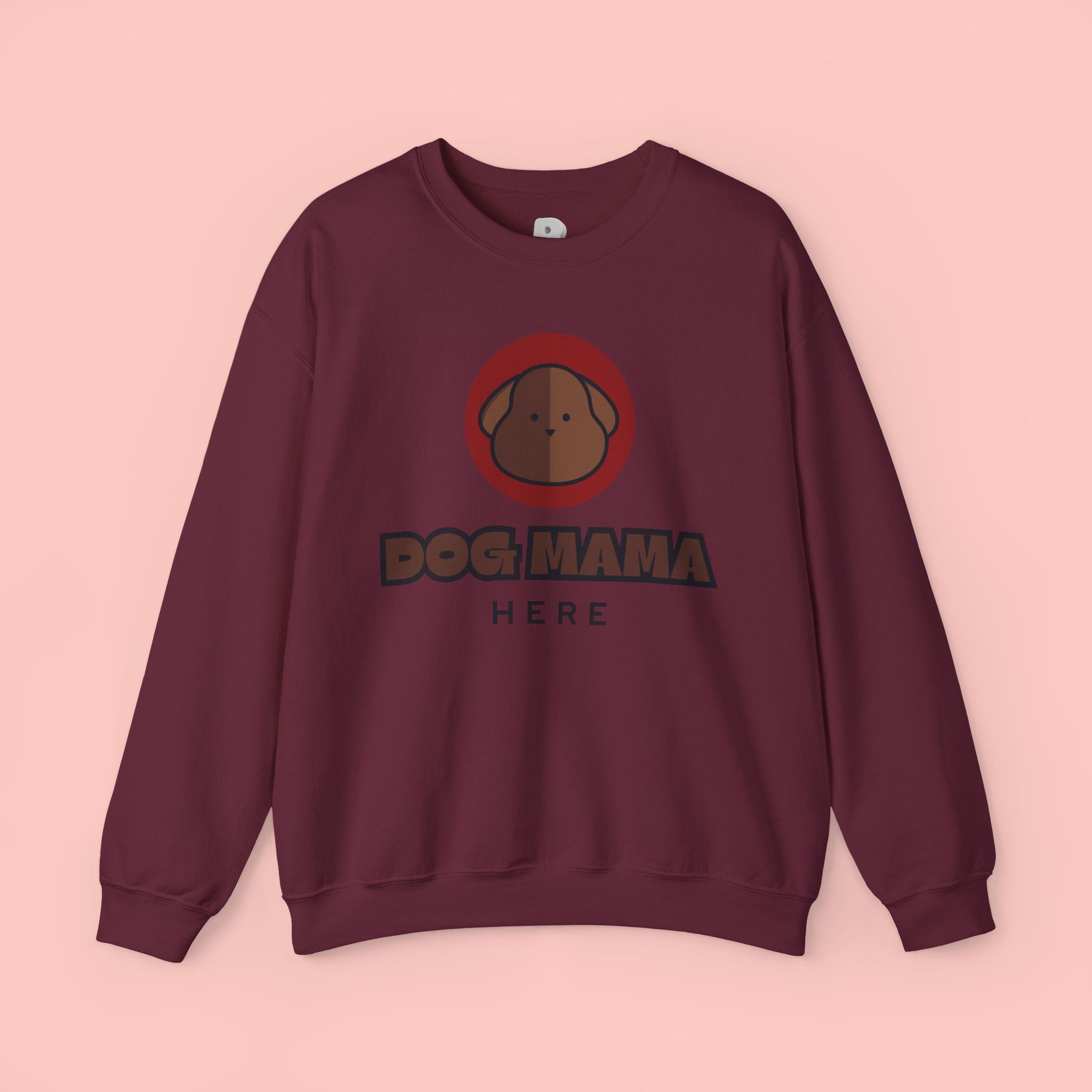 Dog Mama Crewneck Sweatshirt – Cute Brown Pup Graphic ‘Dog Mama’ Design