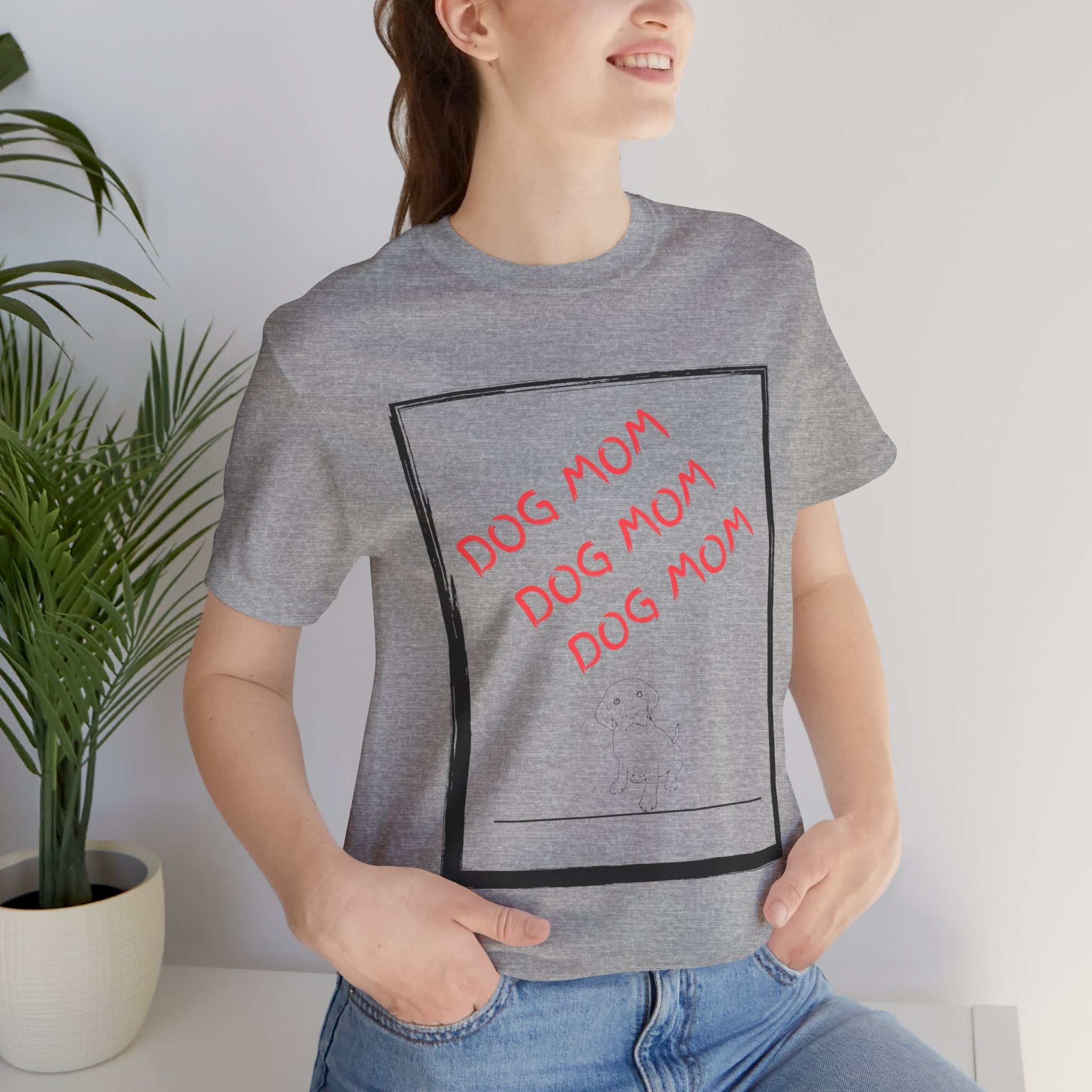 Dog Mom Graphic Tee — 'Dog Mom Dog Mom Dog Mom' Casual Pet Lover T-Shirt