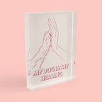 Dog Mama Photo Block – Pink Paw Heart Desk Plaque Gift for Dog Lovers