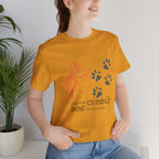 Dog Cuddle Tee – "Would Rather Cuddle My Dog" Paw Print Floral T-Shirt