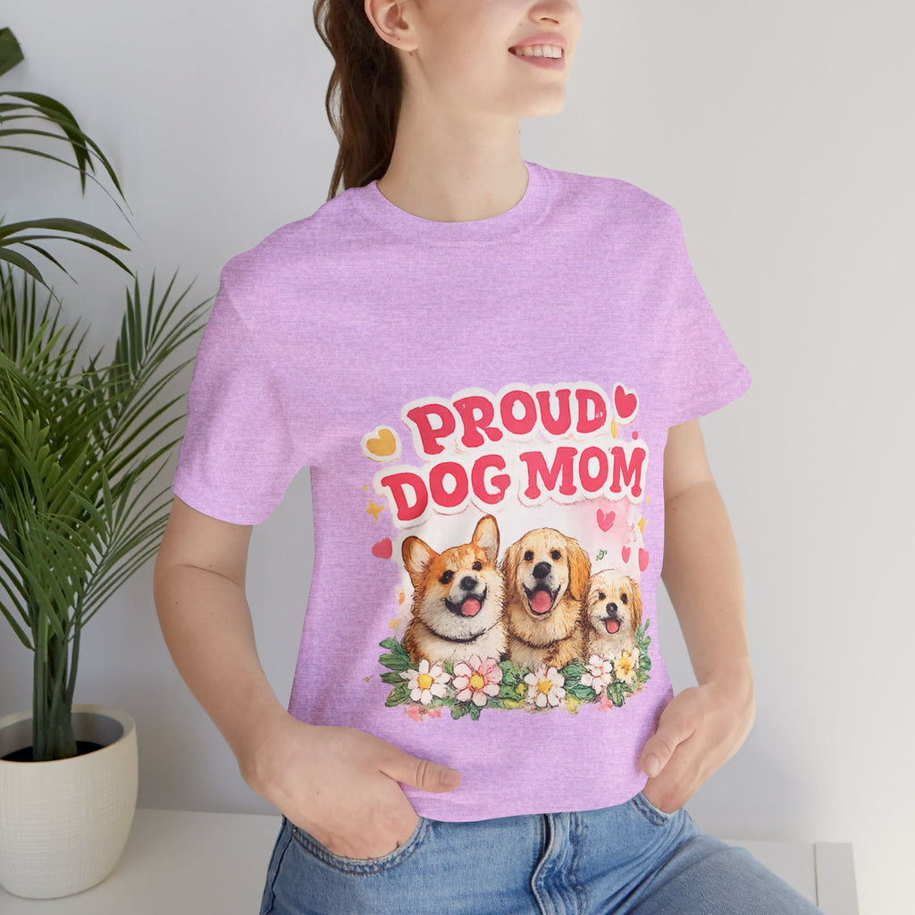 Proud Dog Mom T-Shirt — Cute Corgi & Golden Retriever Floral Tee for Pet Lovers
