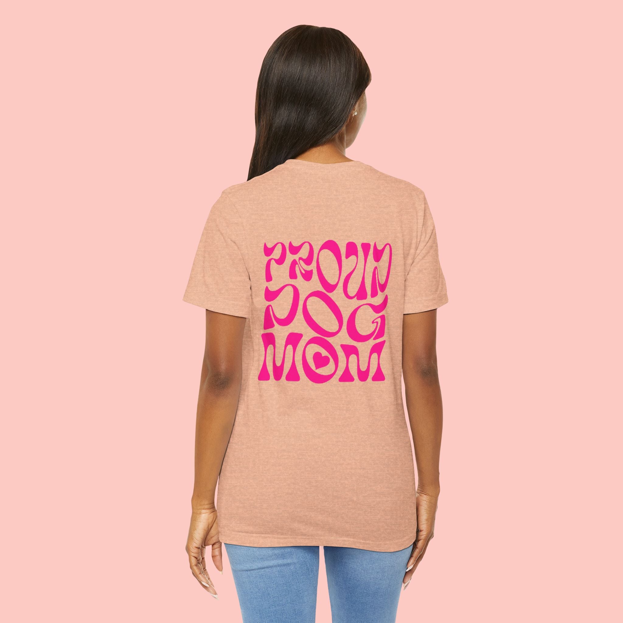 Proud Dog Mom T-Shirt — Retro Pink Graphic Tee for Pet Lovers