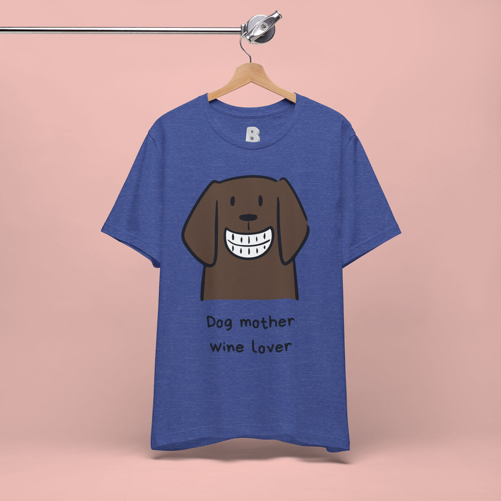 Dog Mother Wine Lover T-Shirt — Cute Cartoon Dog Graphic Tee