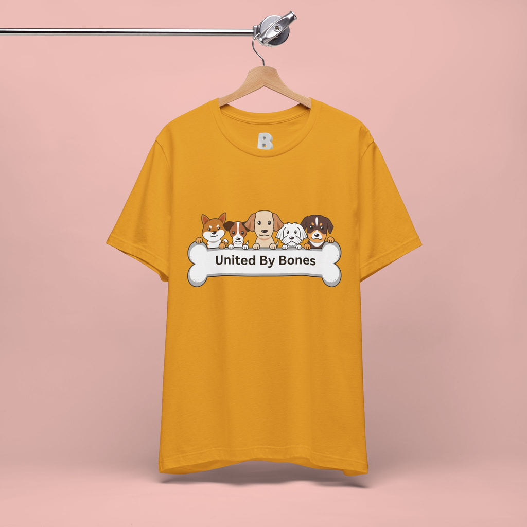 Dog Lover T‑Shirt — "United By Bones" Cute Cartoon Dogs Tee