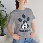 Dog Mom T‑Shirt — Paw Print with Dog & Puppy Graphic