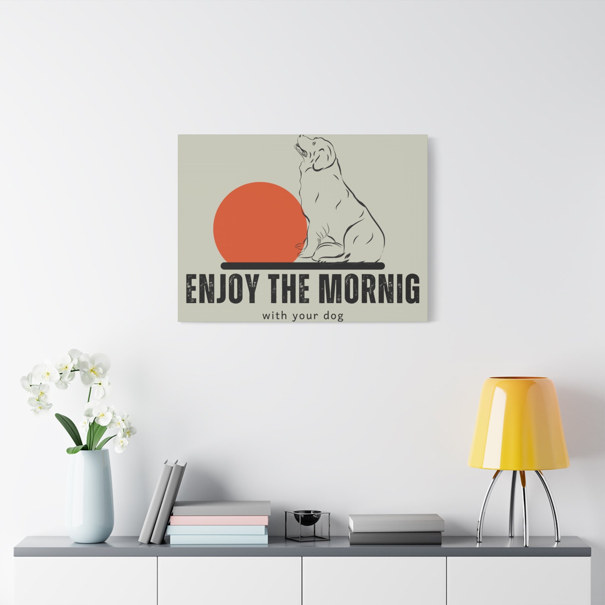 Enjoy the Morning with Your Dog Canvas
