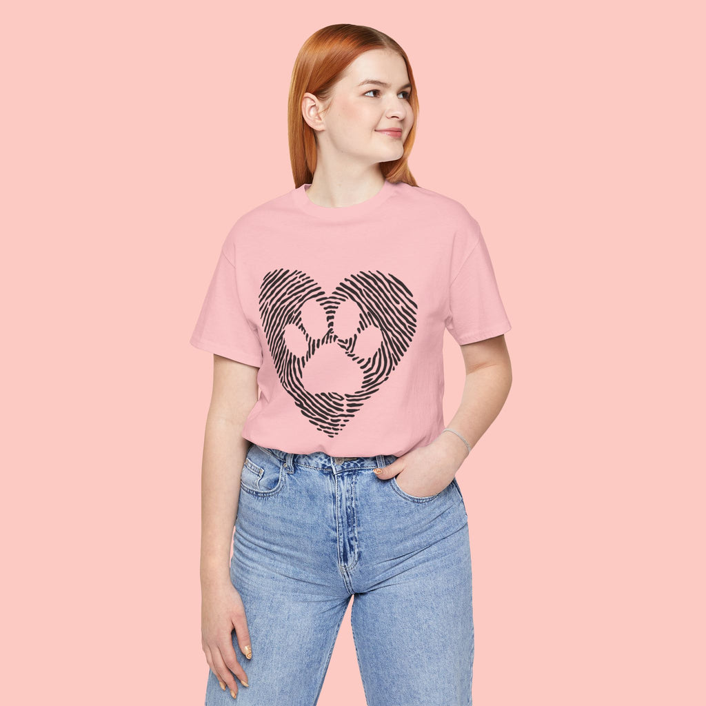 Fingerprint Heart Paw T-Shirt — Dog Paw Love Tee
