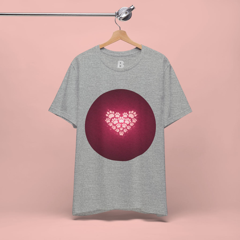 Paw Print Heart T‑Shirt — Cute Pet Lover Tee