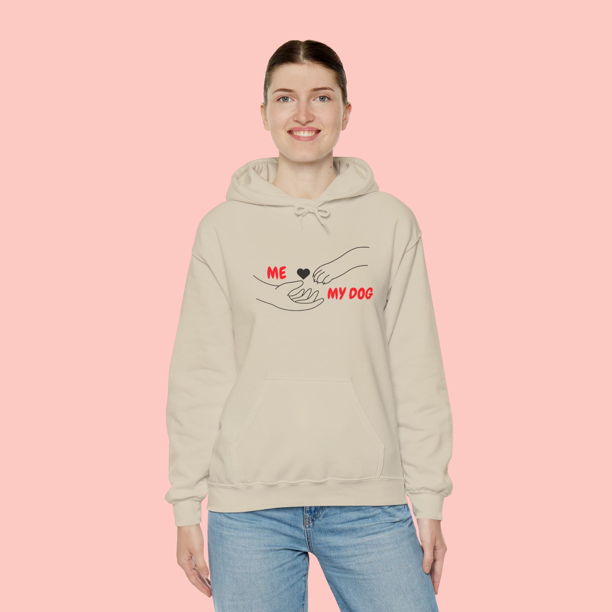 Dog Lover Hoodie - "Me  My Dog" Minimalist Paw Heart Sweatshirt