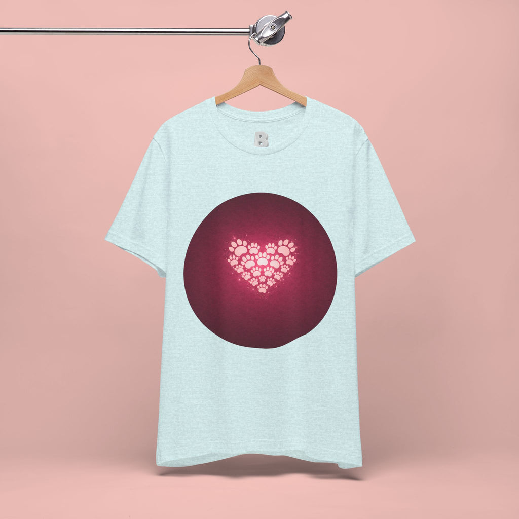 Paw Print Heart T‑Shirt — Cute Pet Lover Tee