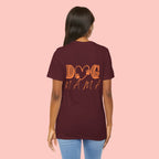 Dog Mama Tee — Retro Heart & Paw Graphic Short Sleeve Shirt