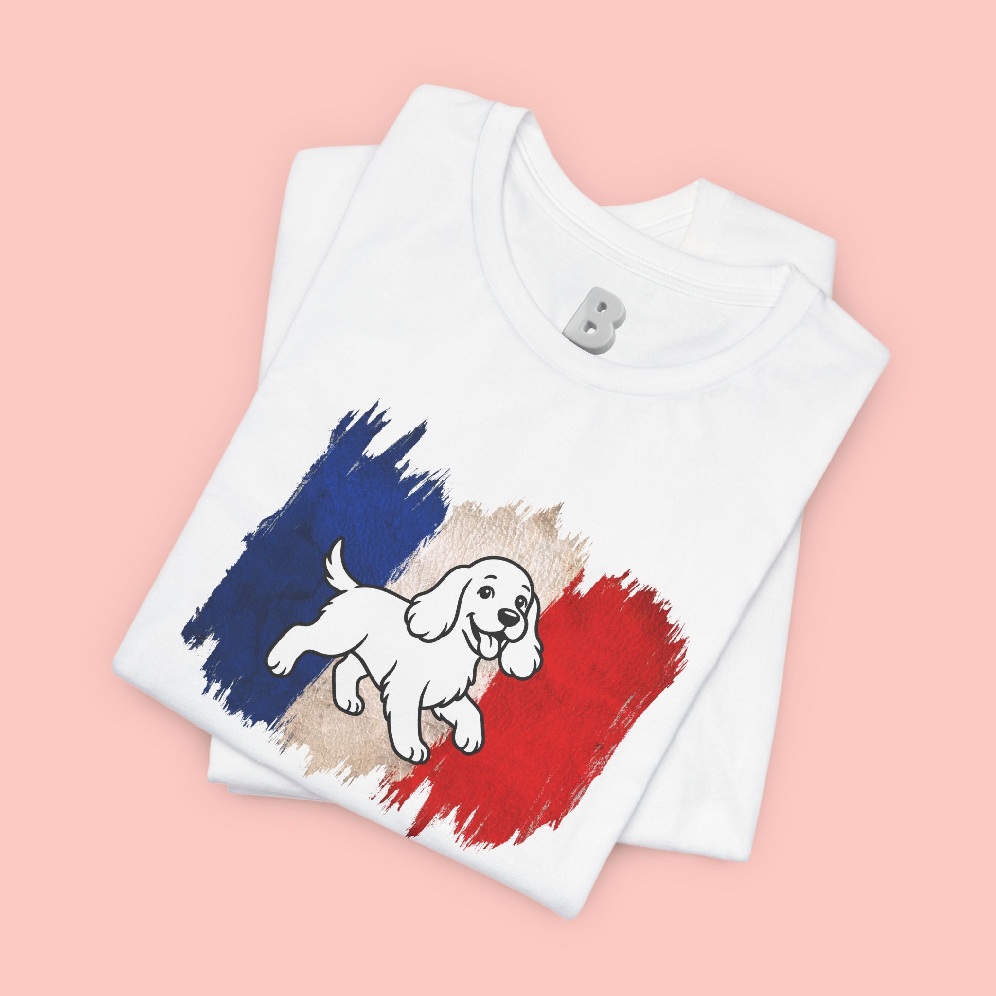 Love Your Dog Like Me T-Shirt — French Flag Heart Puppy Tee