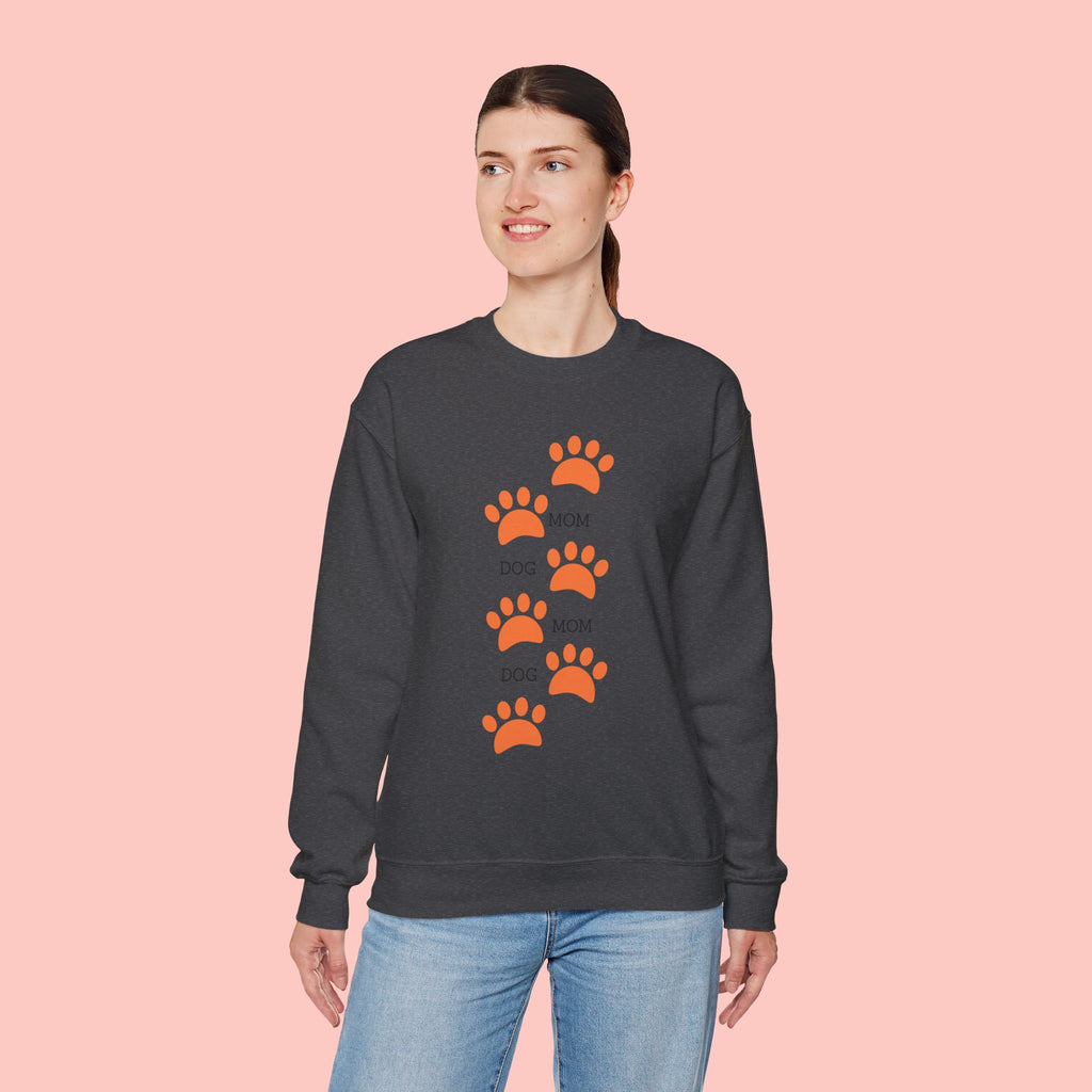 Dog Mom Paw Print Sweatshirt — Cute Pet Lover Crewneck