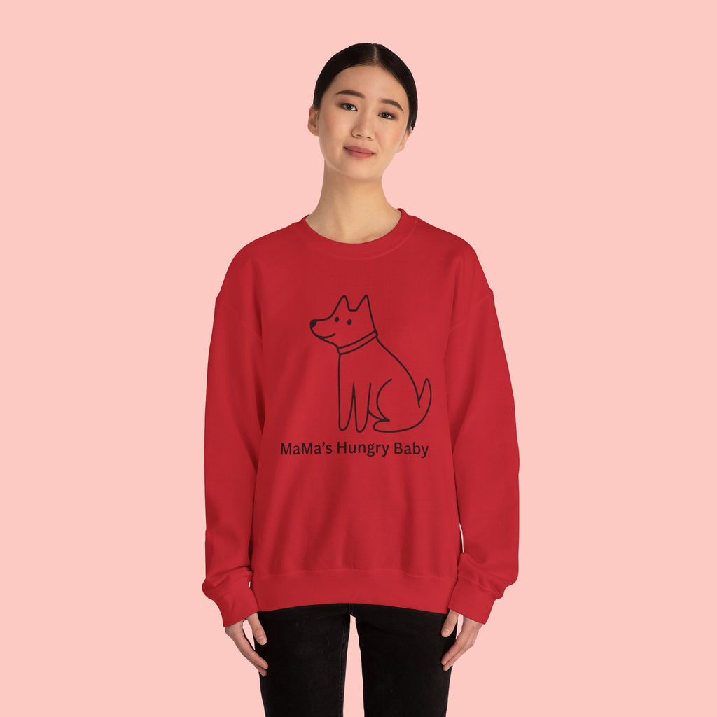 Mama's Hungry Baby Sweatshirt — Cute Minimal Dog Graphic Crewneck