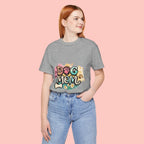 Dog Mom T-Shirt — Colorful Paw Print Graphic Tee for Pet Lovers