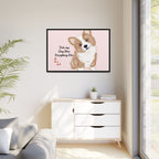 Framed Canvas Print — "First My Dog, Then Everything Else" Corgi Wall Art