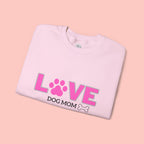Dog Mom Love Crewneck Sweatshirt — Pink Paw Graphic