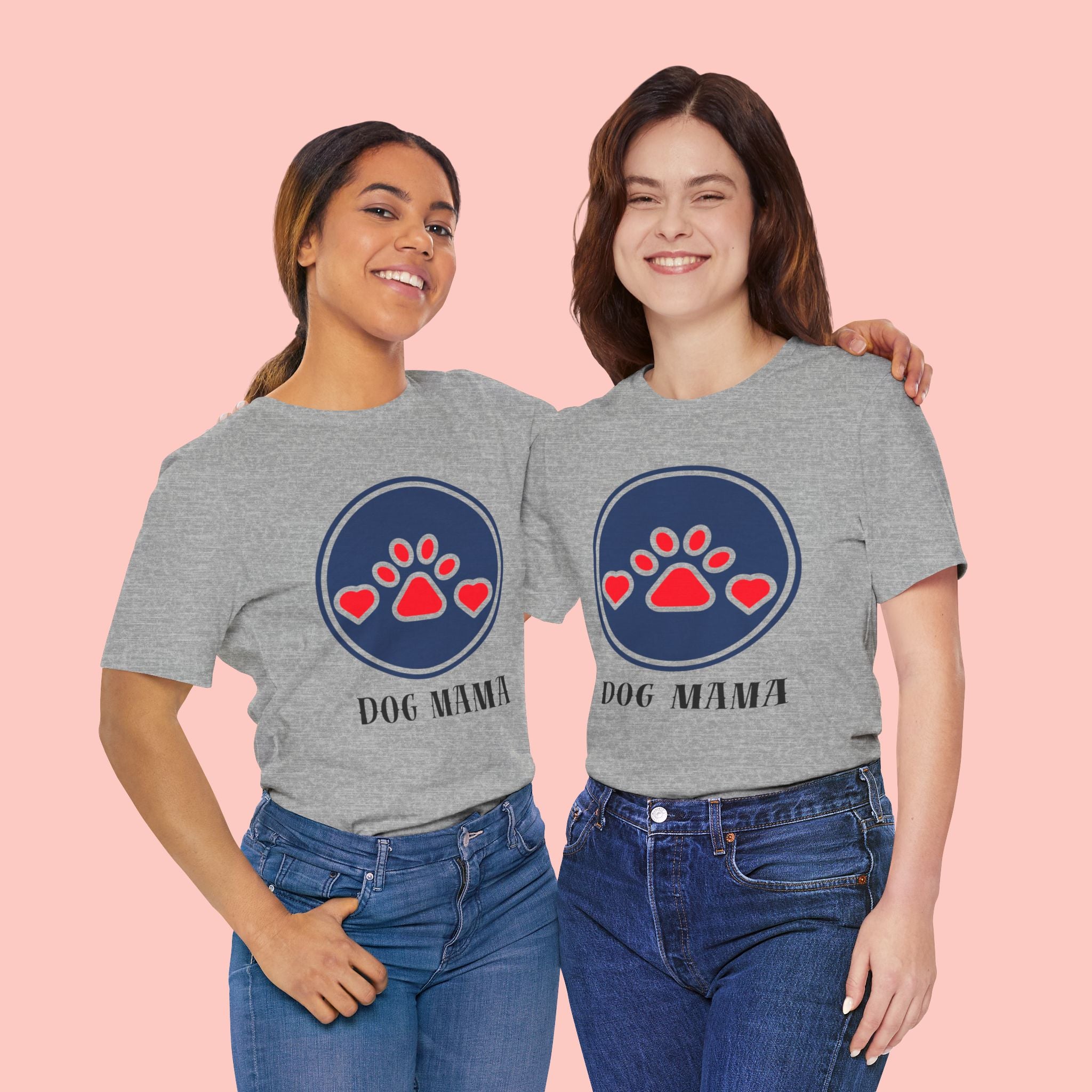 Dog Mama T-Shirt — Cute Paw & Heart Graphic Tee for Dog Lovers