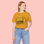 Dog Mom Love T-Shirt — "LOVE Proud Dog Mom" Heart Paw Tee