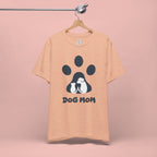 Dog Mom T‑Shirt — Paw Print with Dog & Puppy Graphic