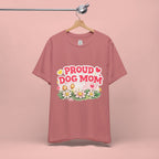 Proud Dog Mom Tee – Floral Retro Heart Design
