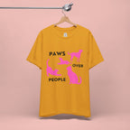 Paws Over People Tee — Pink Cats & Dogs Graphic T-Shirt