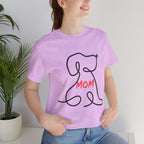Mom Dog T-Shirt — Minimal Line Art Puppy Tee for Dog Moms, Mother's Day Gift