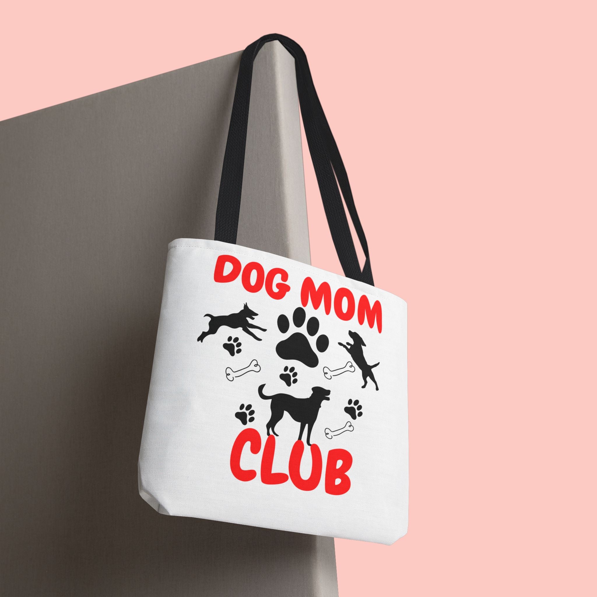 Dog Mom Club Tote Bag – Cute Paw Print Canvas Tote for Dog Lovers