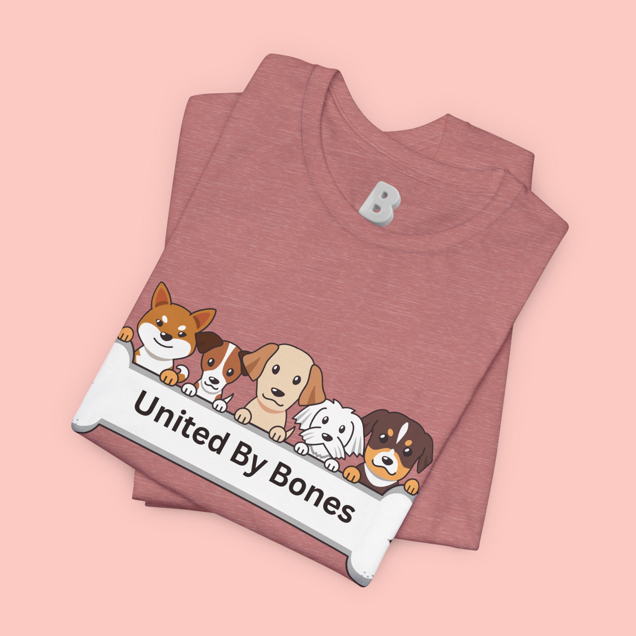 Dog Lover T‑Shirt — "United By Bones" Cute Cartoon Dogs Tee