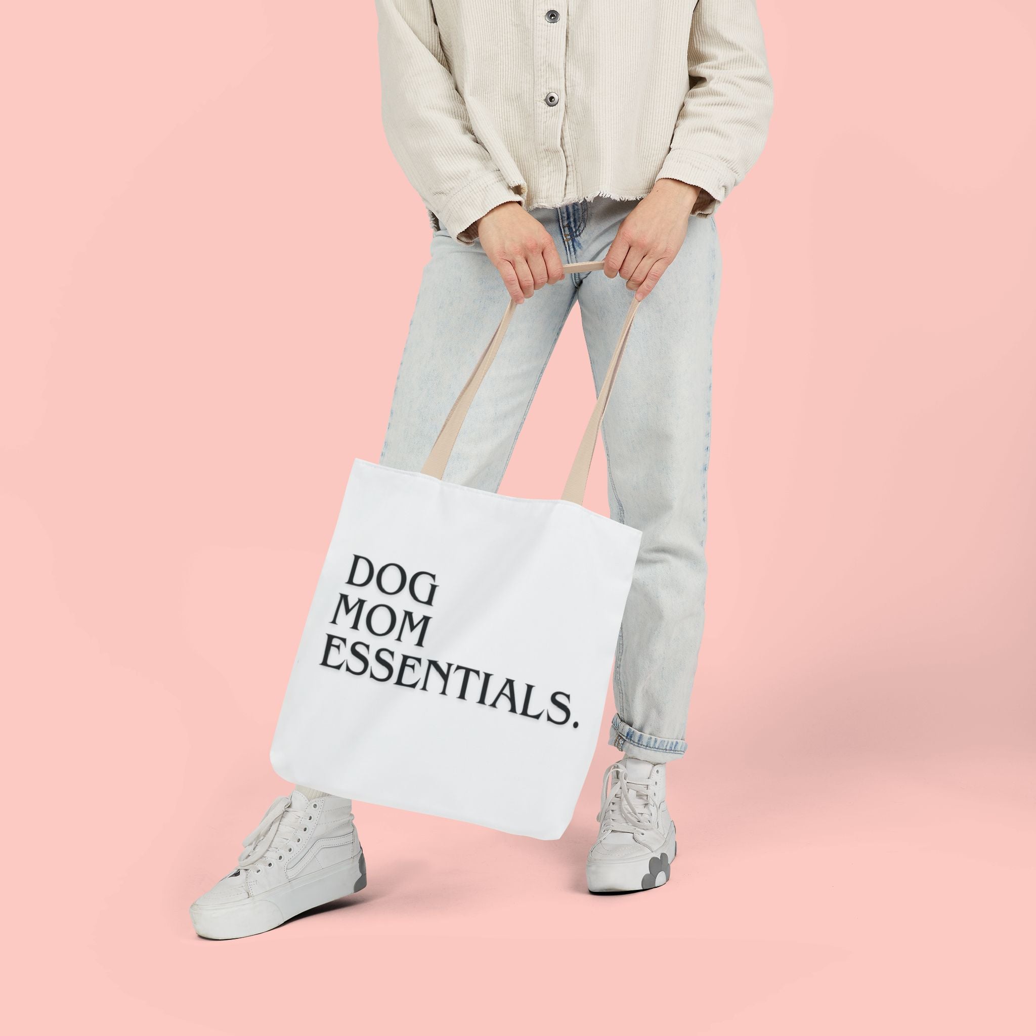 Dog Mom Essentials Canvas Tote — Funny Dog Mom Gift Tote Bag