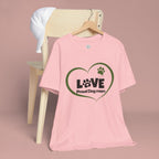 Dog Mom Love T-Shirt — "LOVE Proud Dog Mom" Heart Paw Tee
