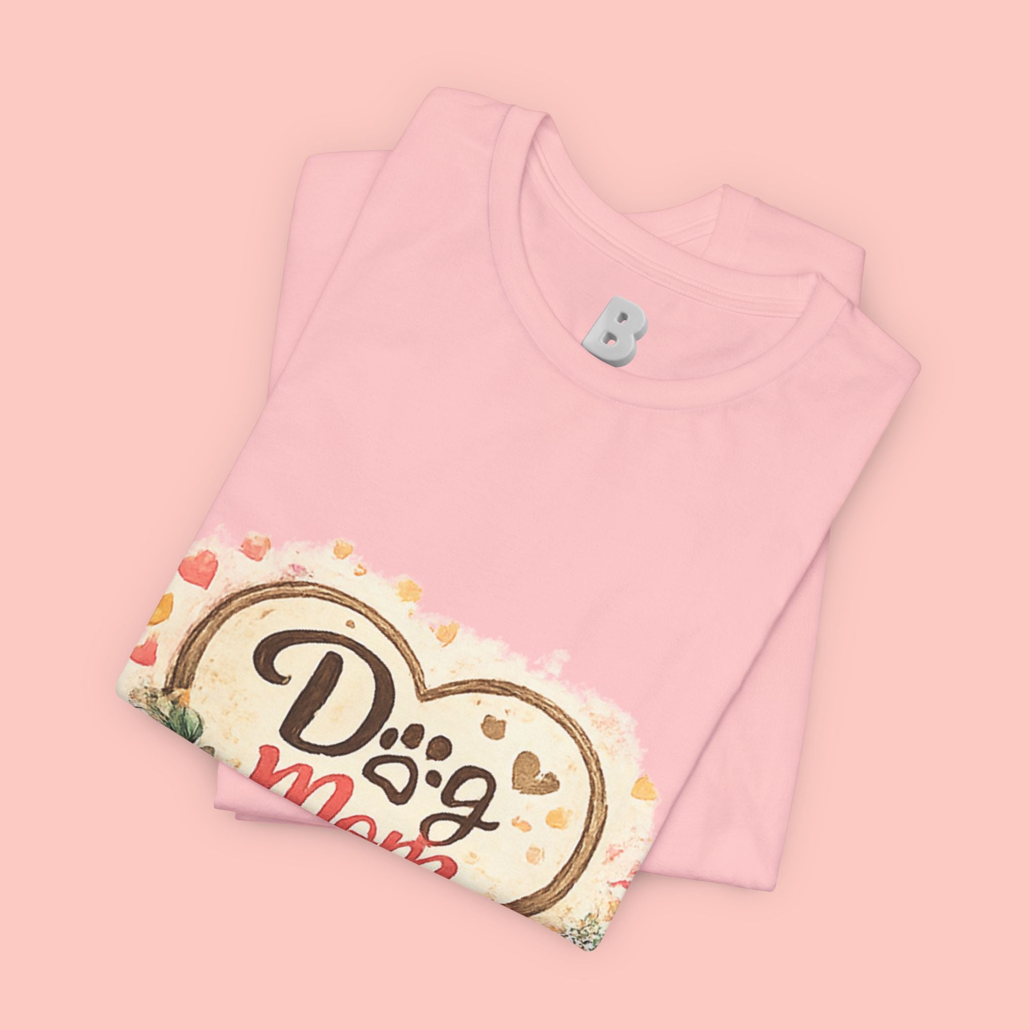 Dog Mom T-Shirt – Floral Paw Heart Graphic Tee