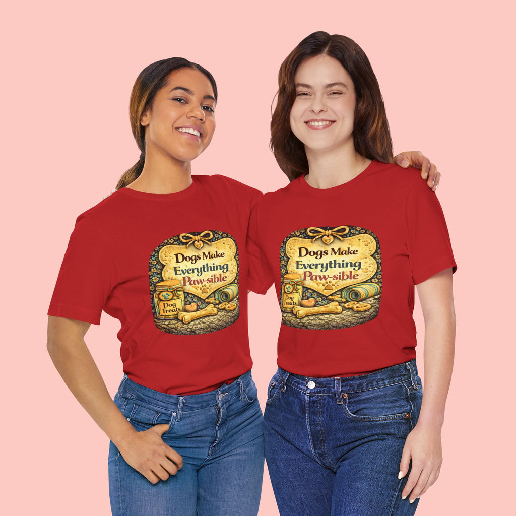 Dog Lover T‑Shirt – "Dogs Make Everything Paw‑sible" Vintage Pet Rescue Tee