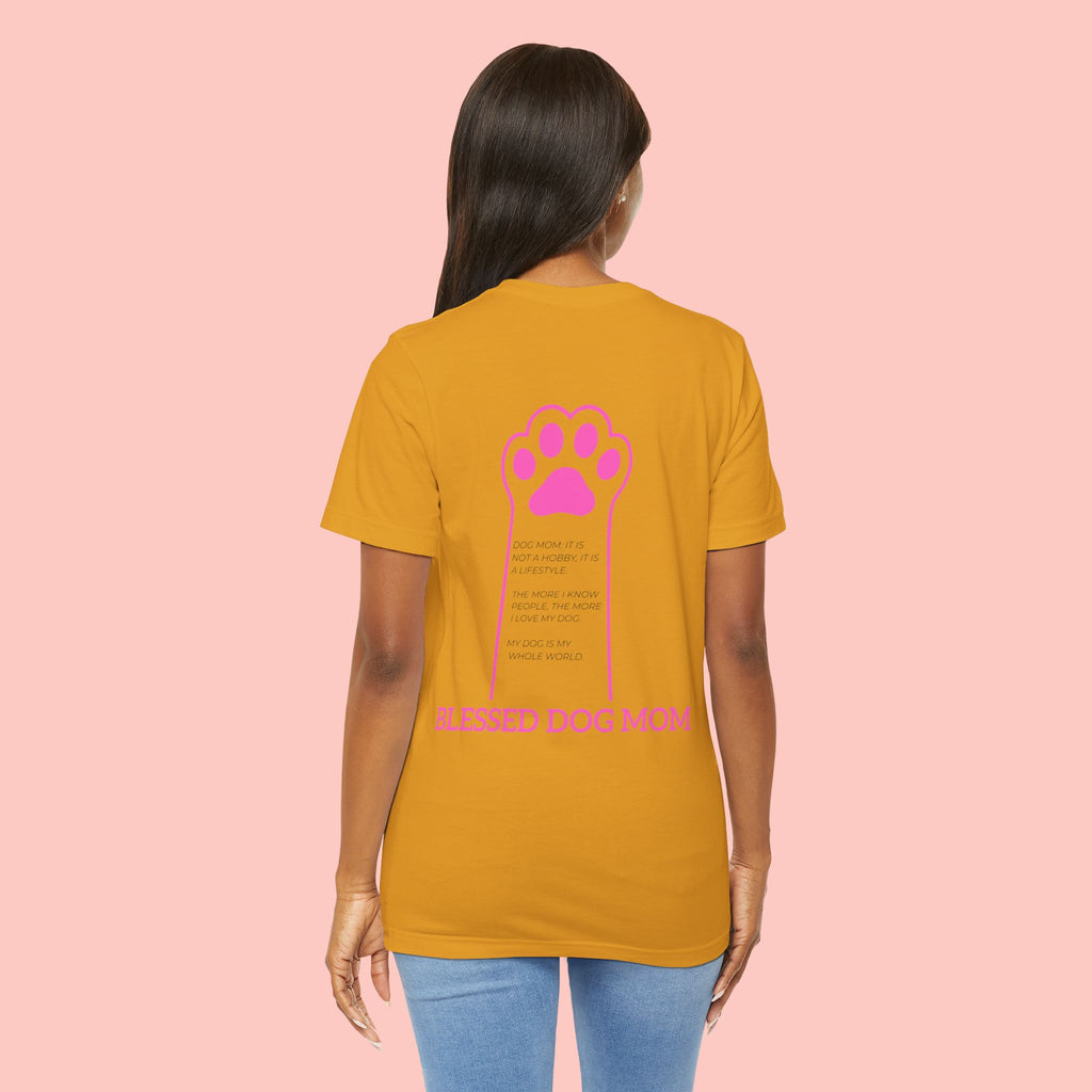 Blessed Dog Mom T-Shirt — Pink Paw Graphic Dog Lover Tee