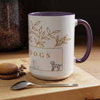 I Love Dogs Accent Coffee Mug — Gold Leaf Dog Lover Ceramic Mug (11oz & 15oz)