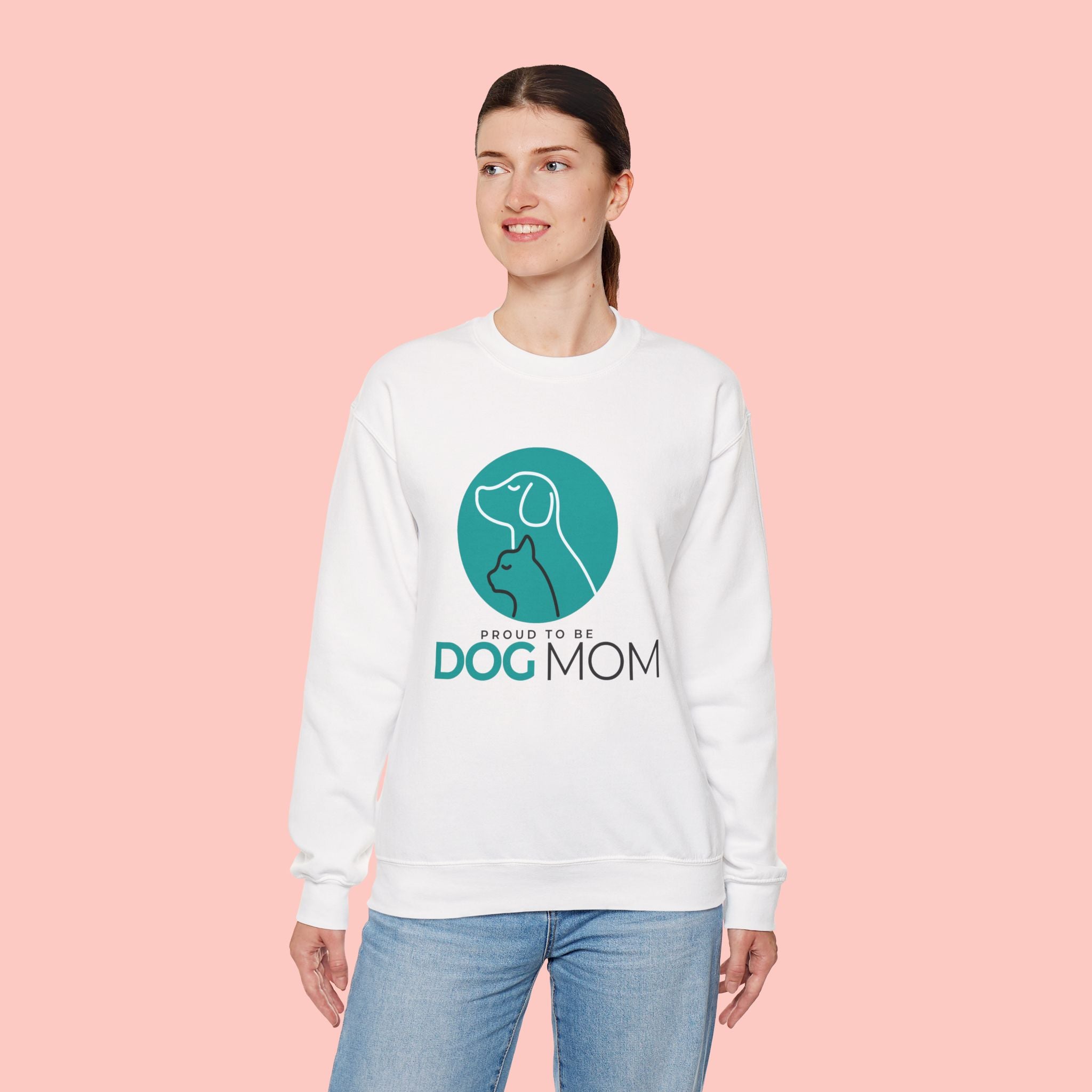 Dog Mom Crewneck Sweatshirt – Proud To Be Dog Mom Graphic Pullover