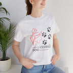 Dog Cuddle Tee – "Would Rather Cuddle My Dog" Paw Print Floral T-Shirt