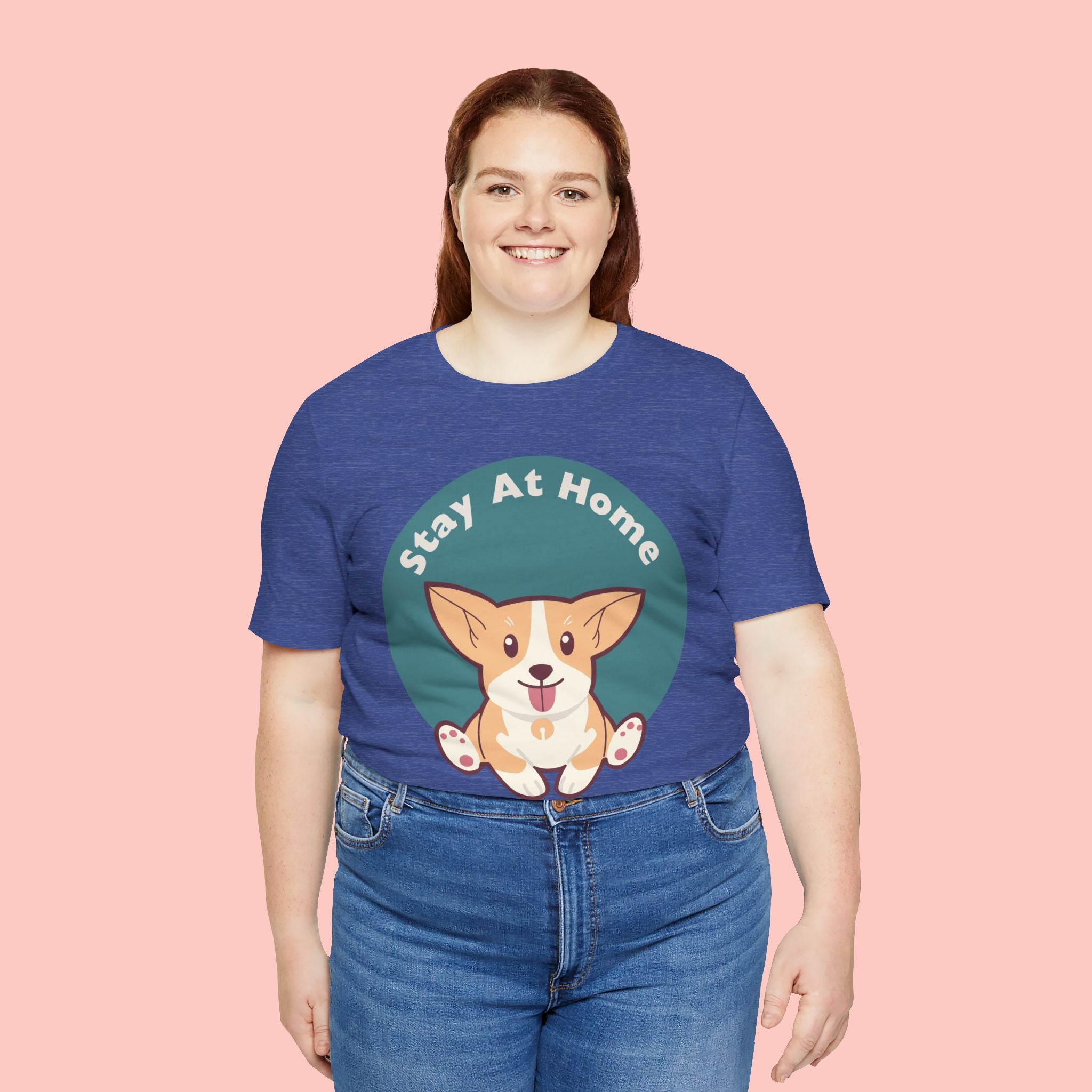 Stay At Home Dog Mom T-Shirt — Cute Corgi Graphic Tee