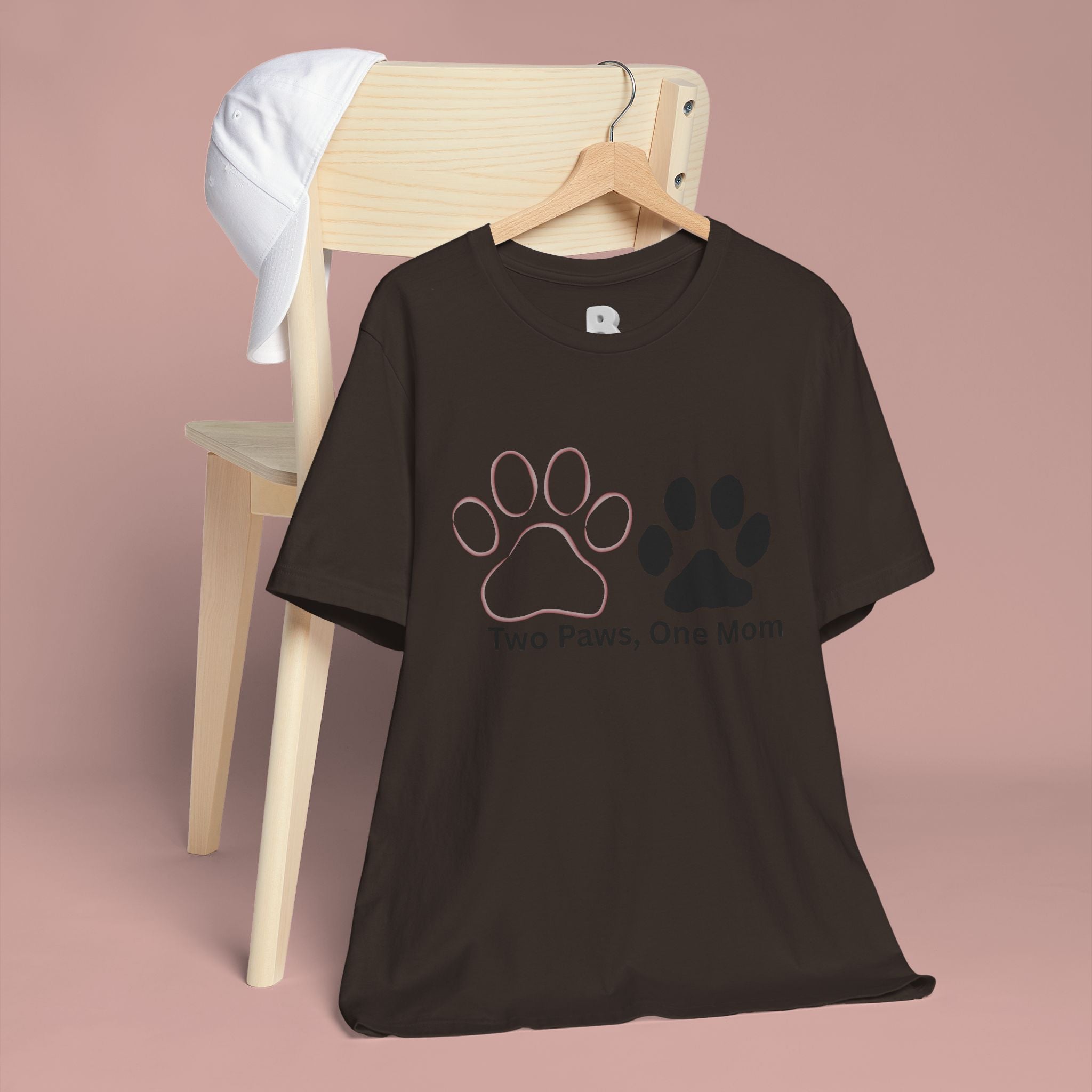 Two Paws, One Mom T-Shirt – Cute Dog Mom Paw Print Tee