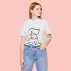 Mom Dog T-Shirt — Minimal Line Art Puppy Tee for Dog Moms, Mother's Day Gift