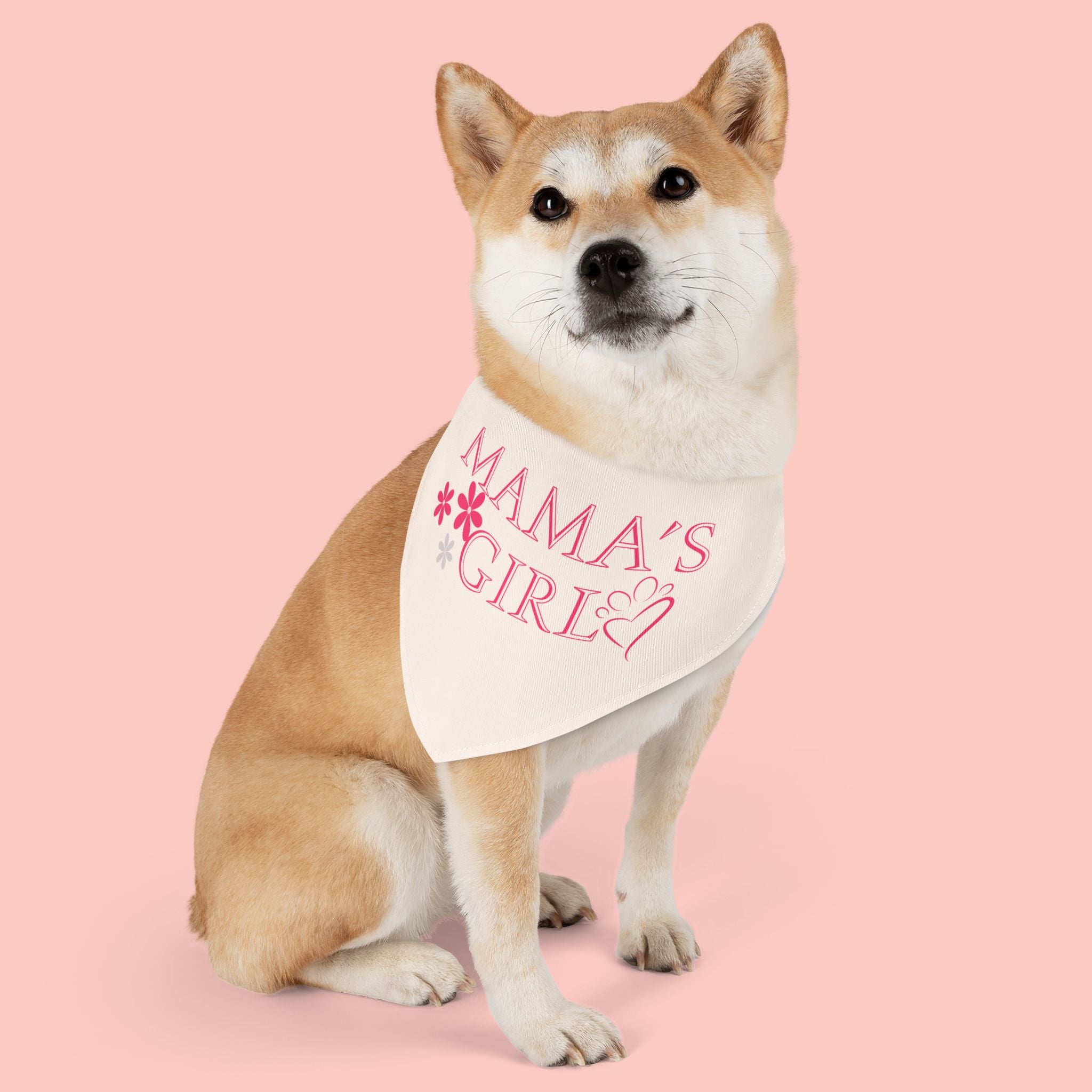 Mama’s Girl Pet Bandana Collar — Pink Floral Dog & Cat Accessory