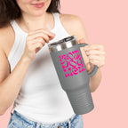 40oz Insulated Travel Mug — 'Groovy Mom' Pink Retro Design