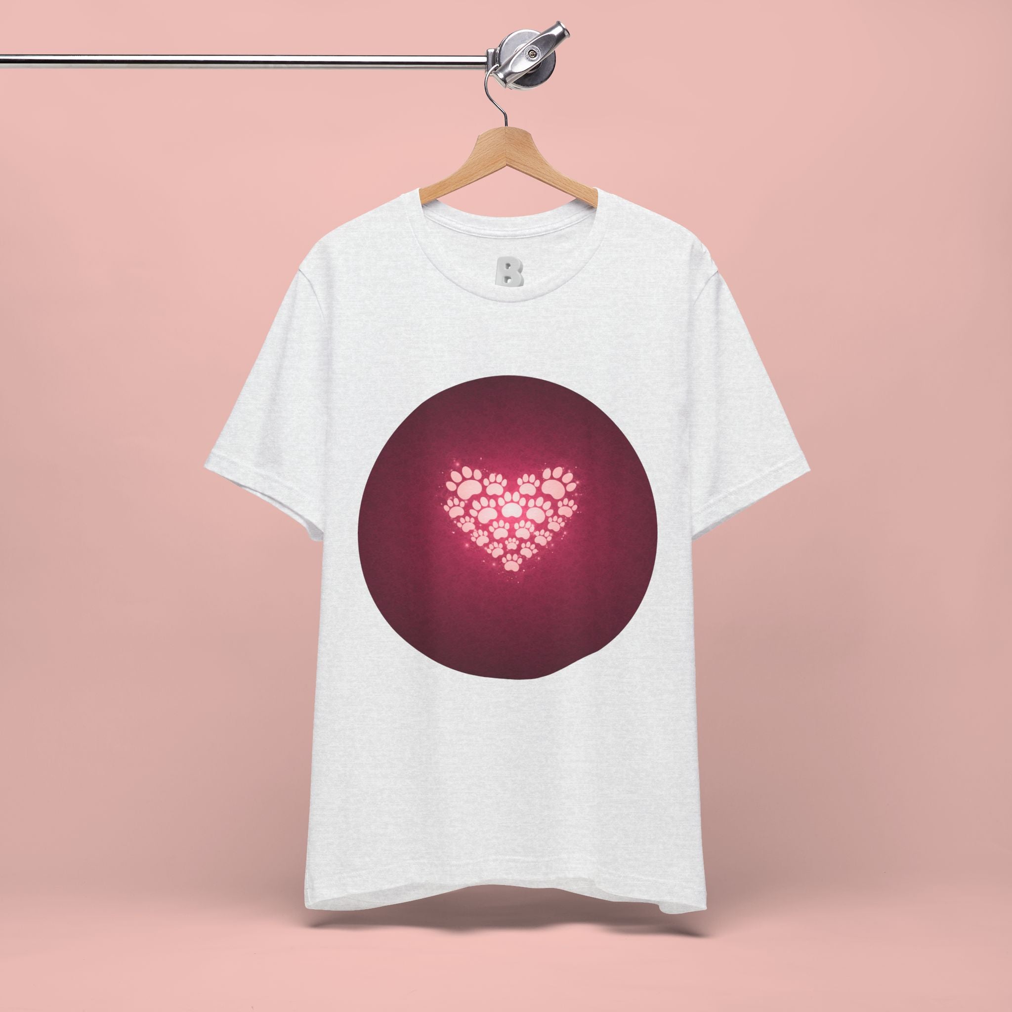 Paw Print Heart T‑Shirt — Cute Pet Lover Tee