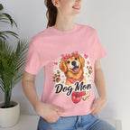 Dog Mom T-Shirt – Cute Golden Retriever Design with Hearts & Paw Prints